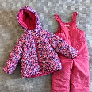 Snow coat and matching snowbib